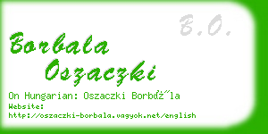 borbala oszaczki business card